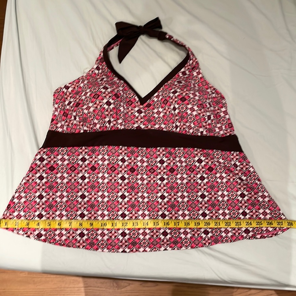 3 Piece Swimsuit tankini Tie top w/ bikini high waist bottom & skirt to wearover